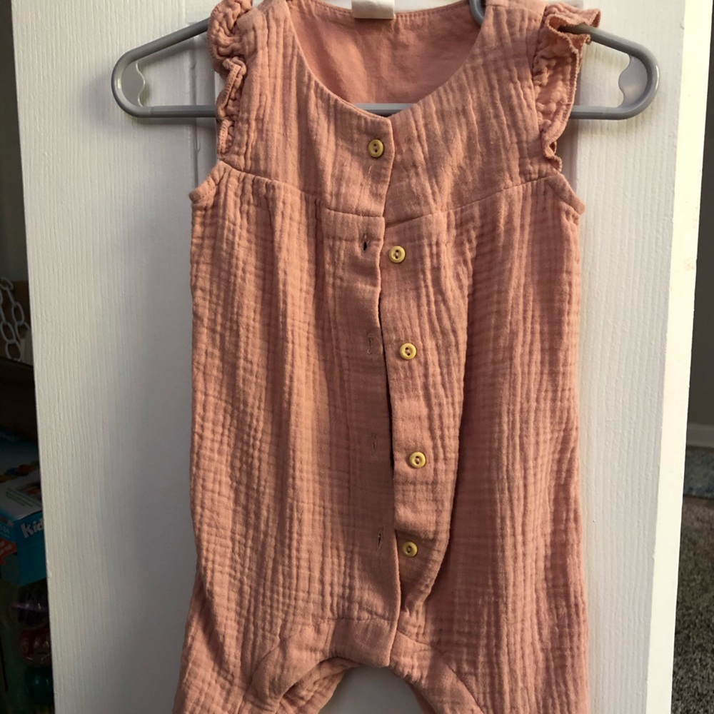 H&M mauve cotton gauze romper
